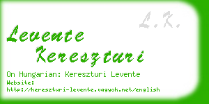 levente kereszturi business card
